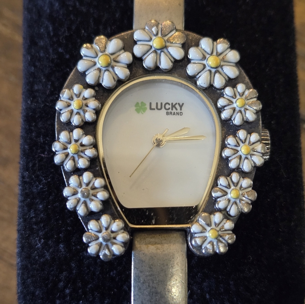 Lucky Brand Daisy Accented Silver Watch